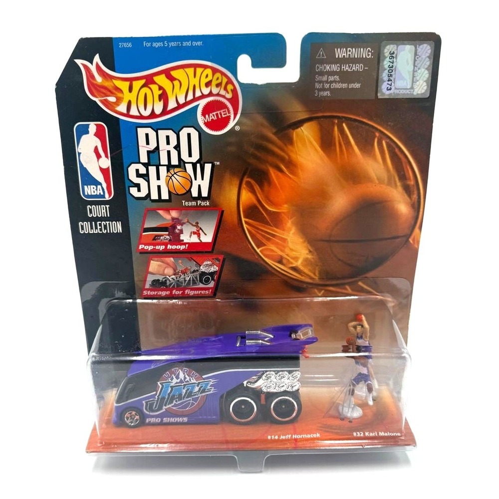 Hot Wheels NBA Pro Show Utah Jazz Team Pack Jeff Hornacek Karl Malone 1998